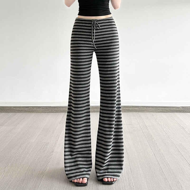 Retro Color-Block Hose mit Streifen und Bindedetail