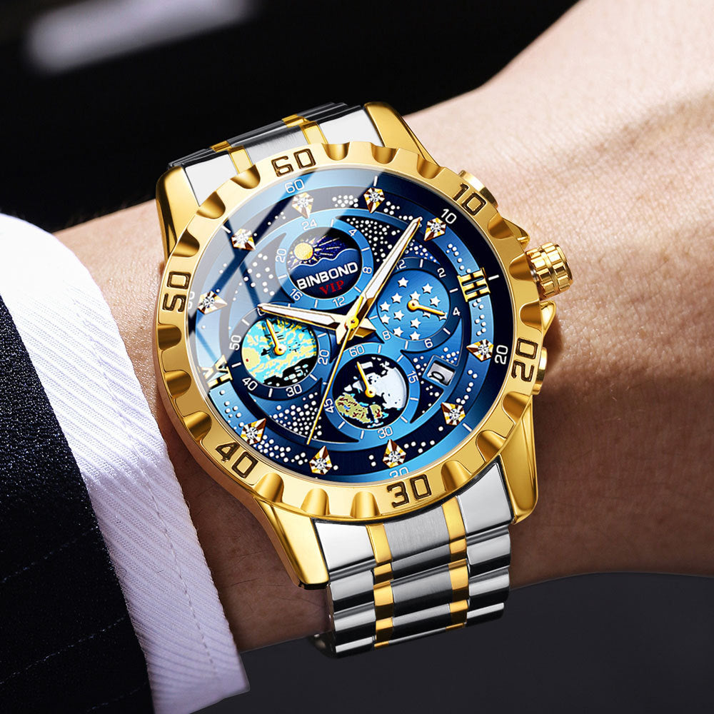 Quarz-Business-Uhr mit 3 kleinen Zeigern