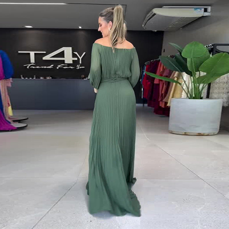 Damen-Langarmkleid mit Taille – Bild 4 | LuxeStyle