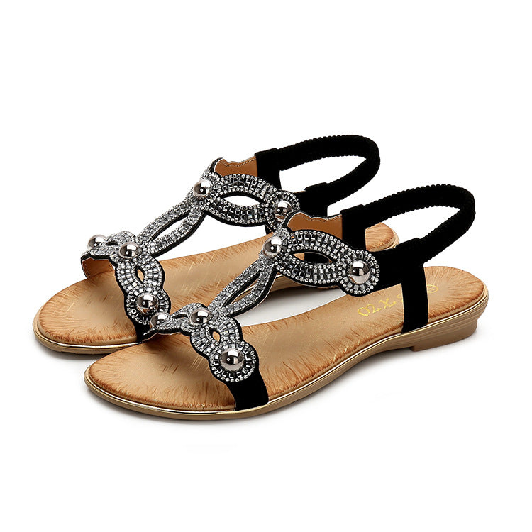 Grosse Zehensteg-Sandalen mit Strass – Bild 5 | LuxeStyle