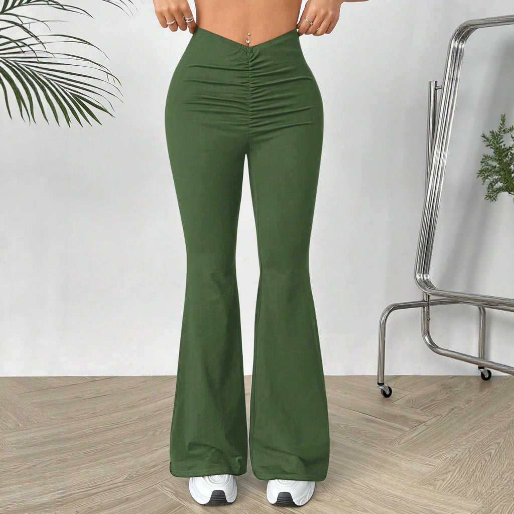 Bootcut Hose mit V-Bund