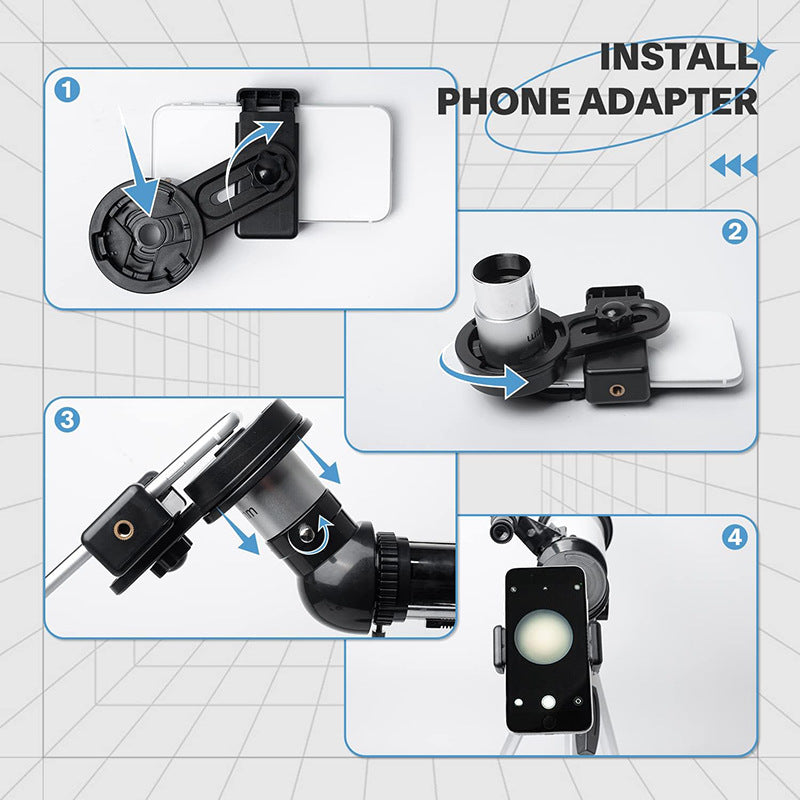 Astronomisches Teleskop mit Telefonadapter