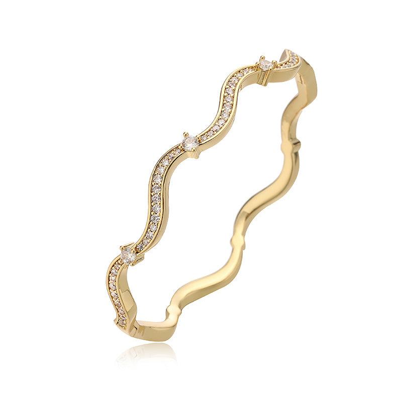 Armband mit Zirkonia-Wellenmuster – Bild 2 | LuxeStyle