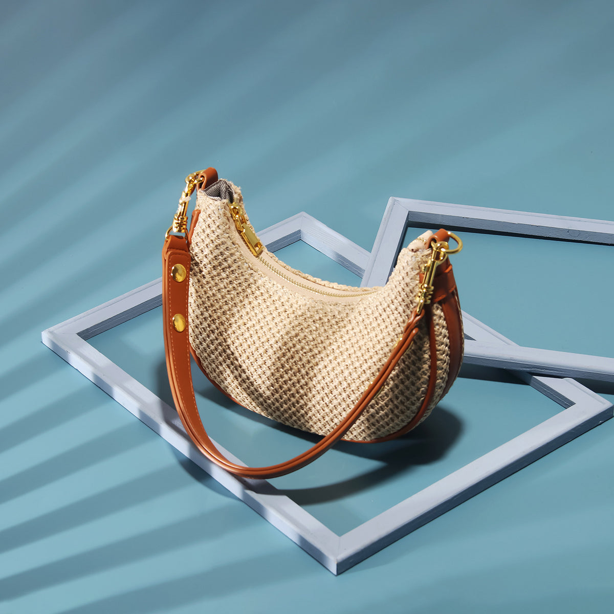 Weiche PU-Umhängetasche mit Sandwich-Tasche, horizontal | LuxeStyle