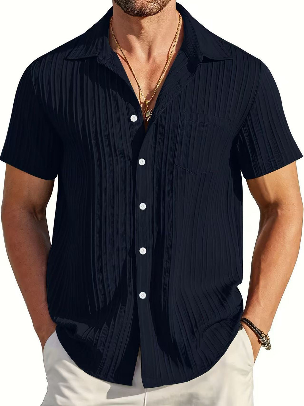 Poloshirt mit Kragen, Kurzarm, einfarbig – Bild 10 | LuxeStyle
