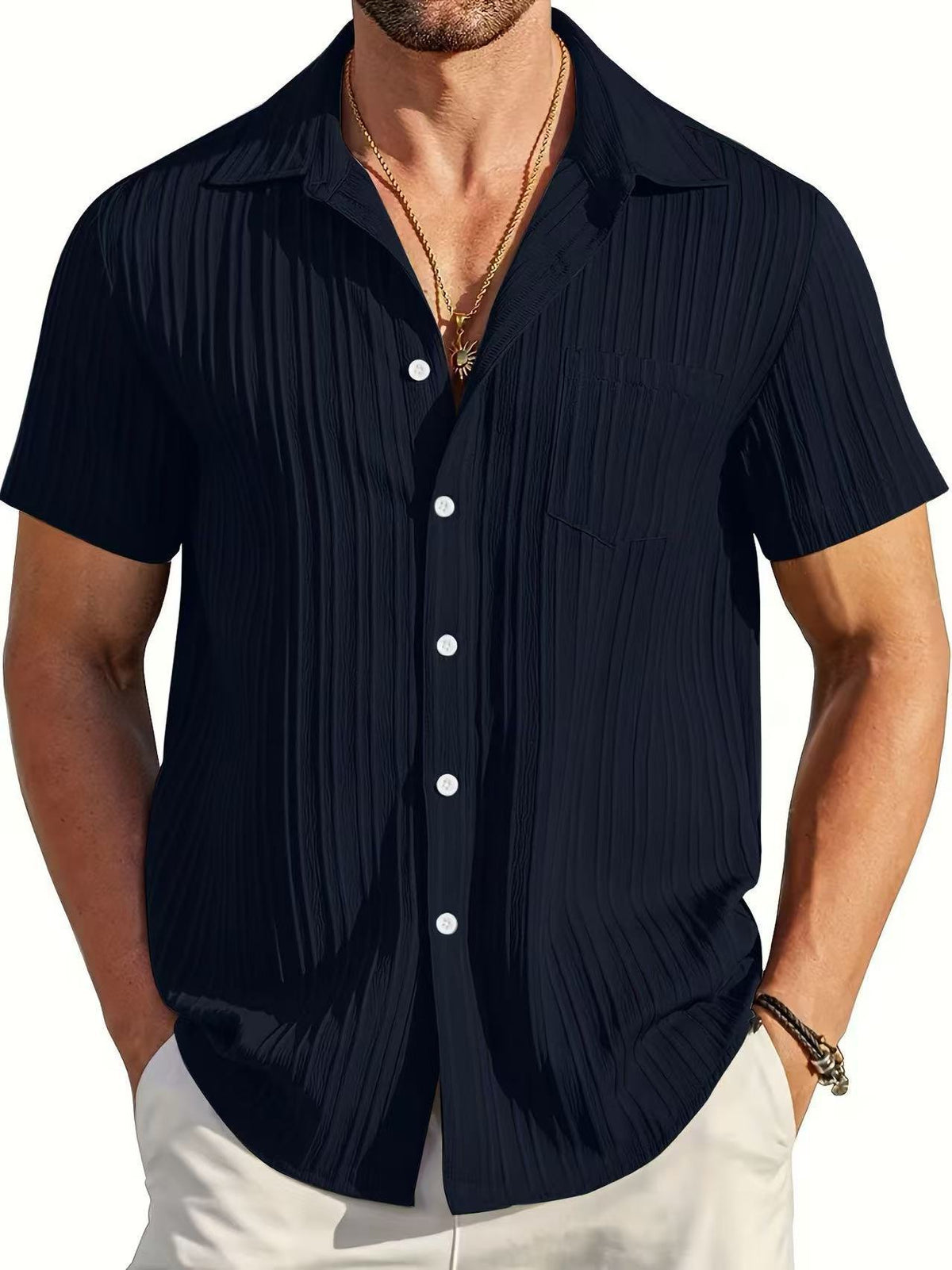 Poloshirt mit Kragen, Kurzarm, einfarbig – Bild 10 | LuxeStyle