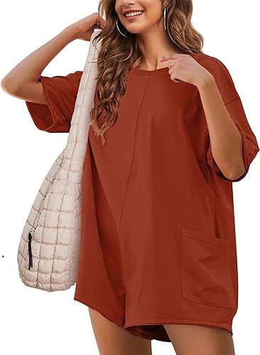 Jumpsuit mit V-Ausschnitt und kurzen Ärmeln