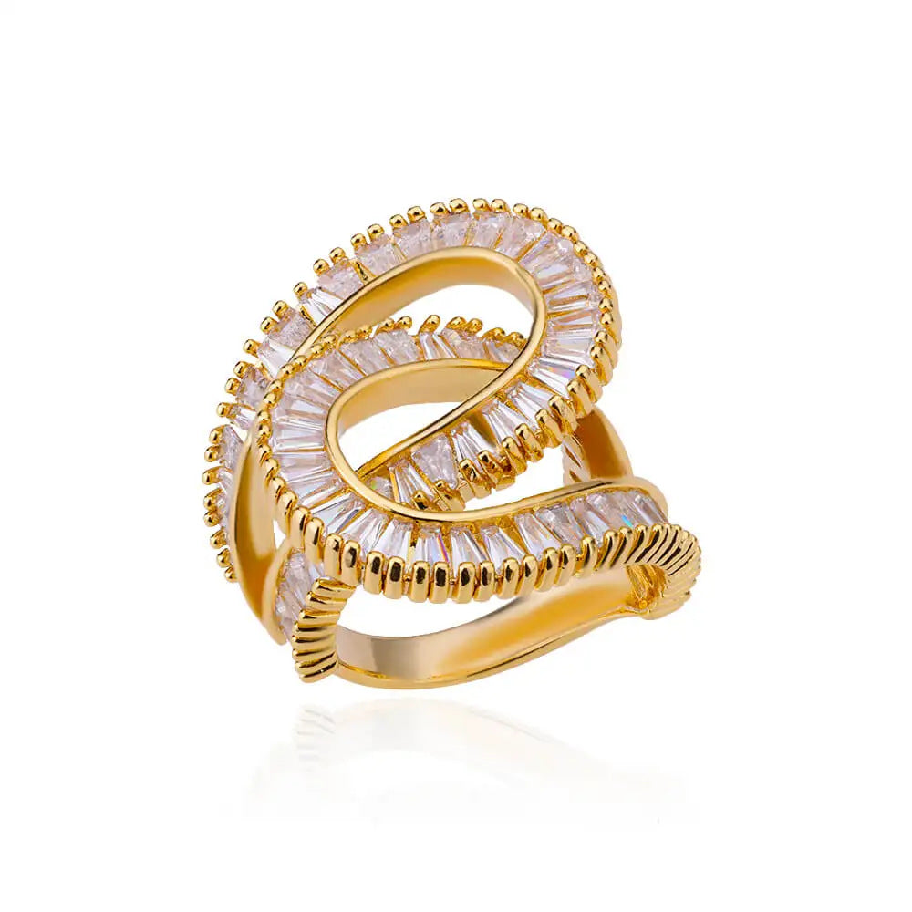 Verstellbarer Zirkonia-Ring mit Kristallen – Bild 2 | LuxeStyle