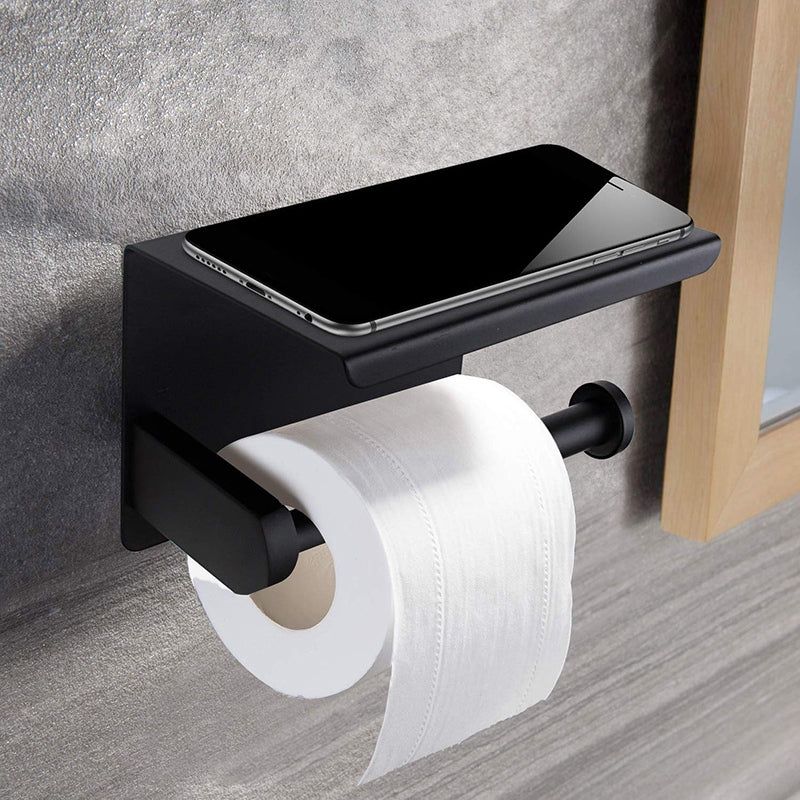 Toilettenpapierhalter mit Ablage, Schwarz – Bild 6 | LuxeStyle