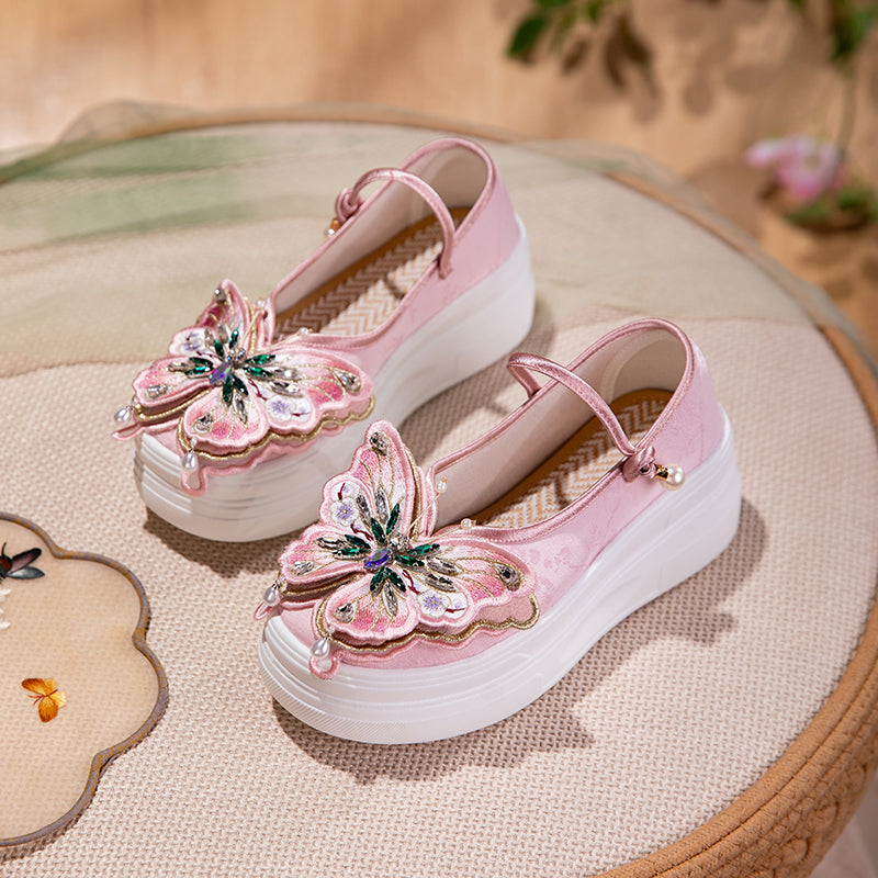 3D Schmetterling Mary Jane Plateau-Schuhe