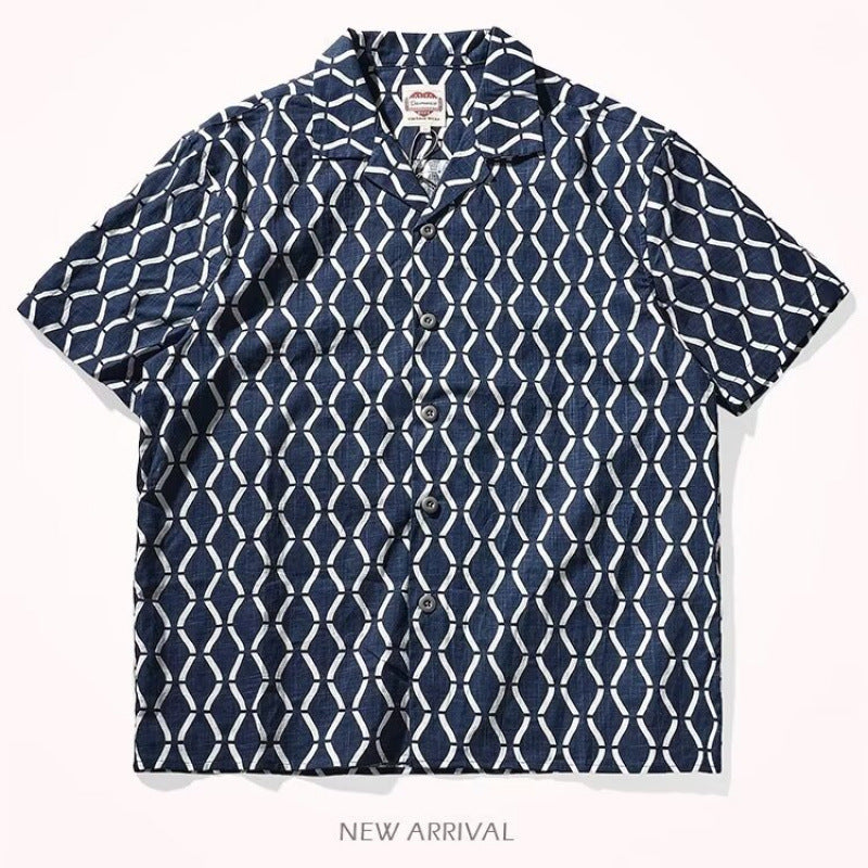 Herren-Kurzarmshirt mit kubanischem Revers – Bild 6 | LuxeStyle