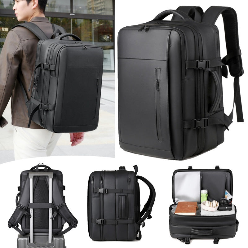 Grosser, wasserdichter Business-Rucksack mit Kompression – Bild 2 | LuxeStyle