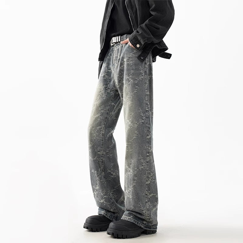 Jacquard Denim Cropped Flared Hose Herren – Bild 1 | LuxeStyle