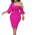 Elegantes Off-Shoulder Etuikleid mit Farbkontrast – Bild 6 | LuxeStyle