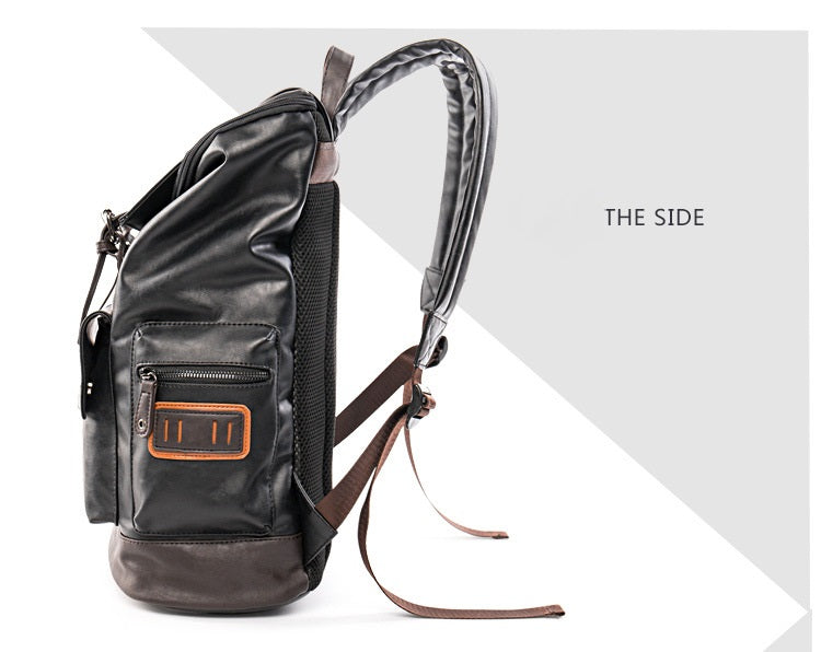 Männlicher PU-Leder Rucksack für Schule und Reisen – Bild 3 | LuxeStyle
