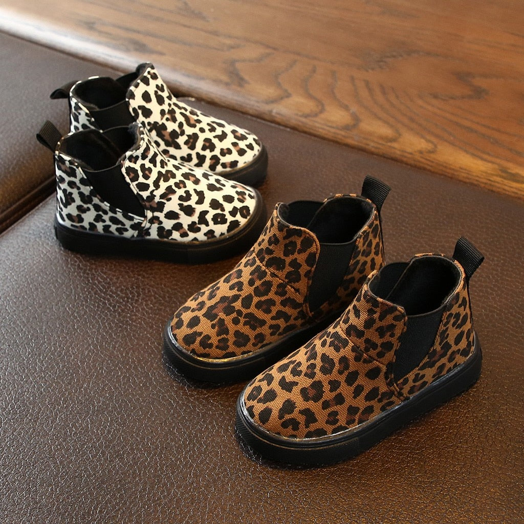 Leopard Samt Stiefeletten für Kinder – Bild 2 | LuxeStyle