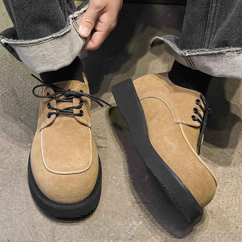 Retro-Halbschuhe aus Mikrofaserleder