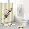 Musiknoten Badteppich-Set mit Duschvorhang | LuxeStyle