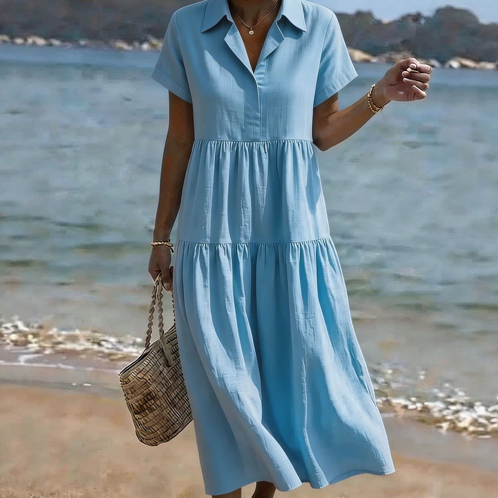 Casual Chic Plissiertes Hemdblusenkleid – Bild 6 | LuxeStyle