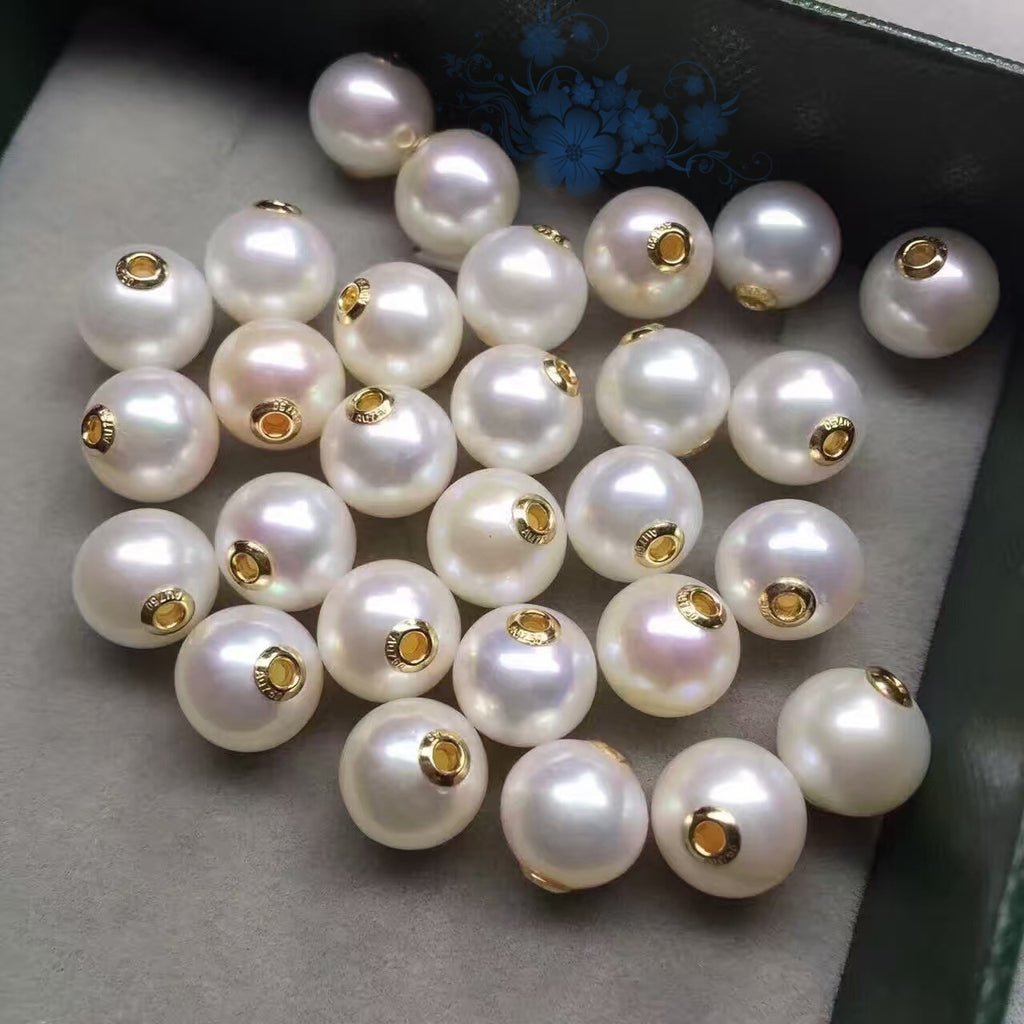 Perlen-Halskette mit 18K Gold