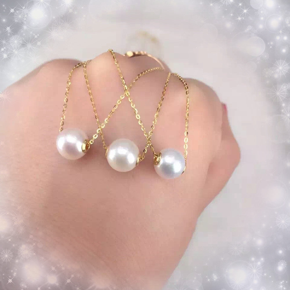 Perlen-Halskette mit 18K Gold