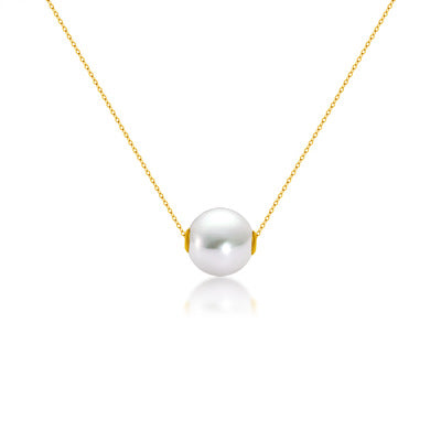 Perlen-Halskette mit 18K Gold