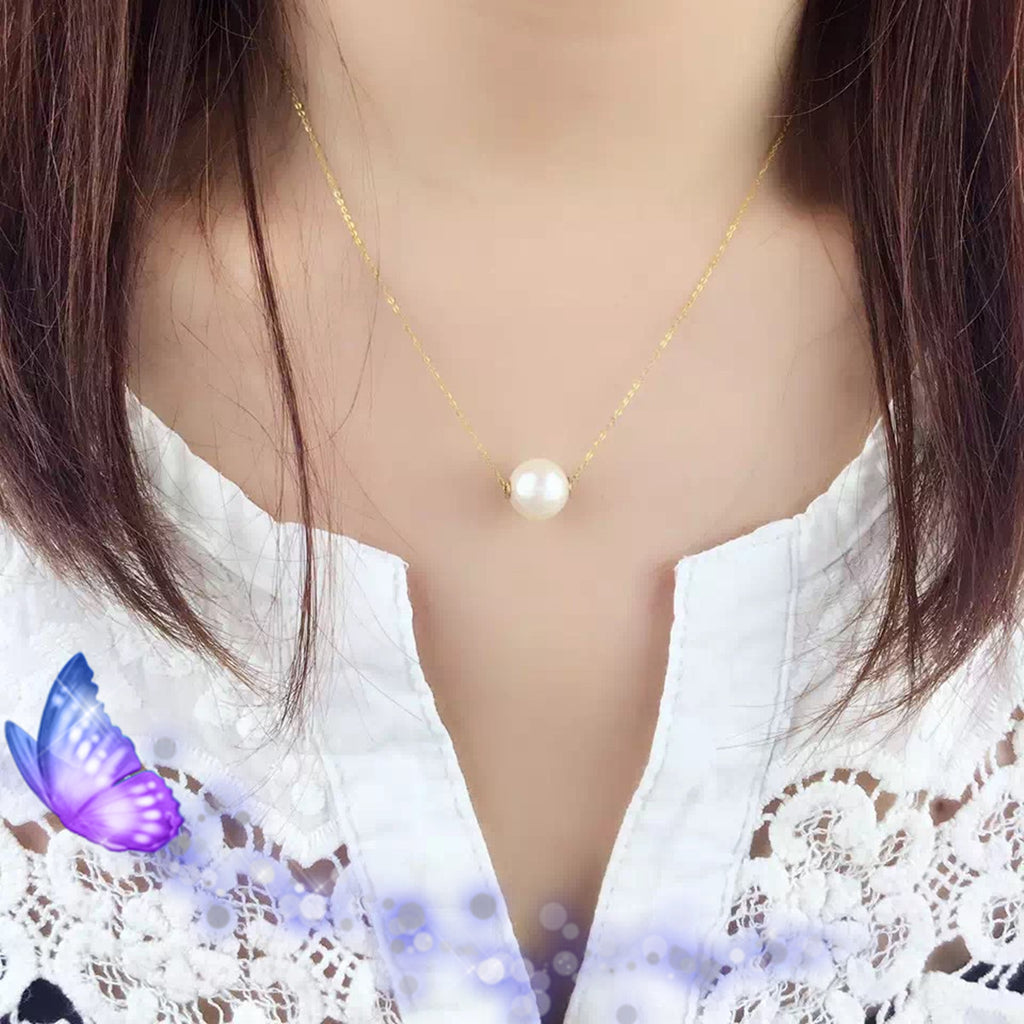 Perlen-Halskette mit 18K Gold