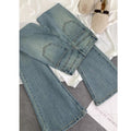 High-Waist Slim-Fit Horseshoe Jeans