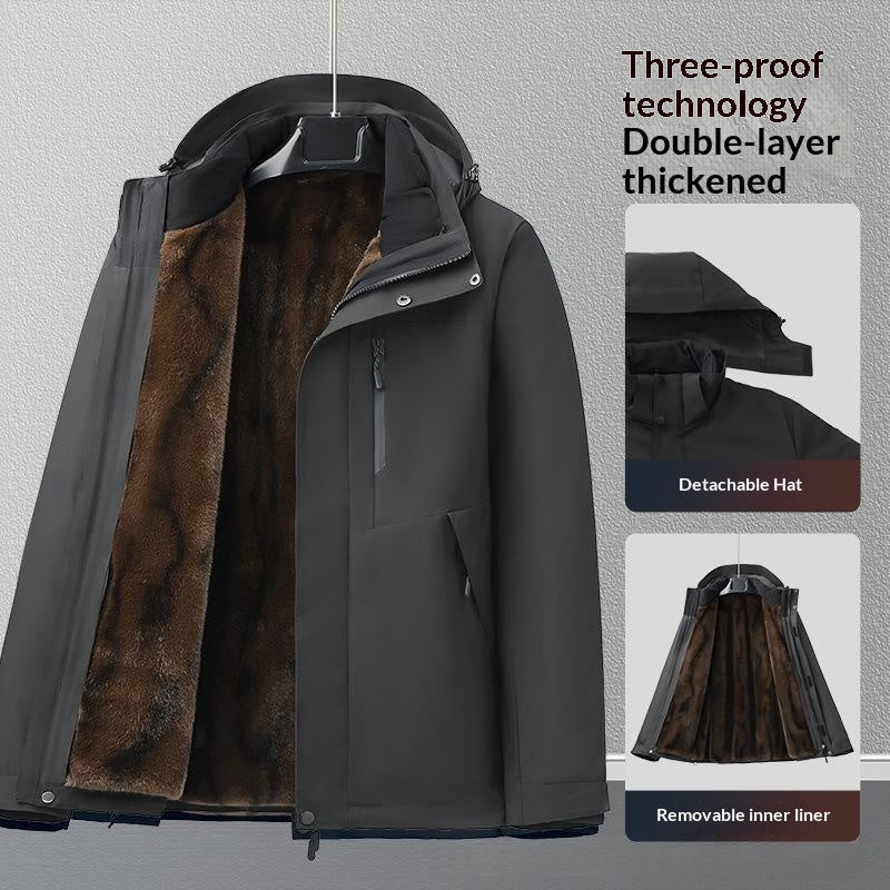 Wasserdichte Herren-Fleecejacke mit abnehmbarer Innenfutter