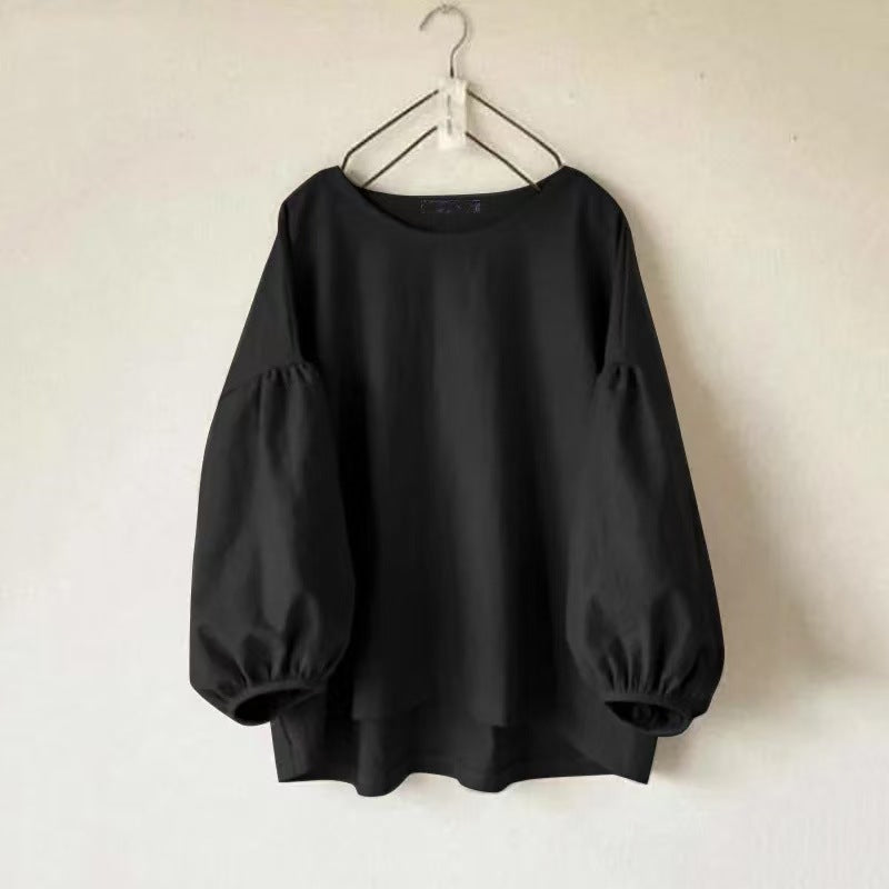Vintage Langarmshirt mit Puffärmeln