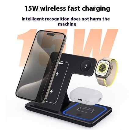 Gelenkte 3-in-1-Ladestation für Smartphone, Uhren & Airpods
