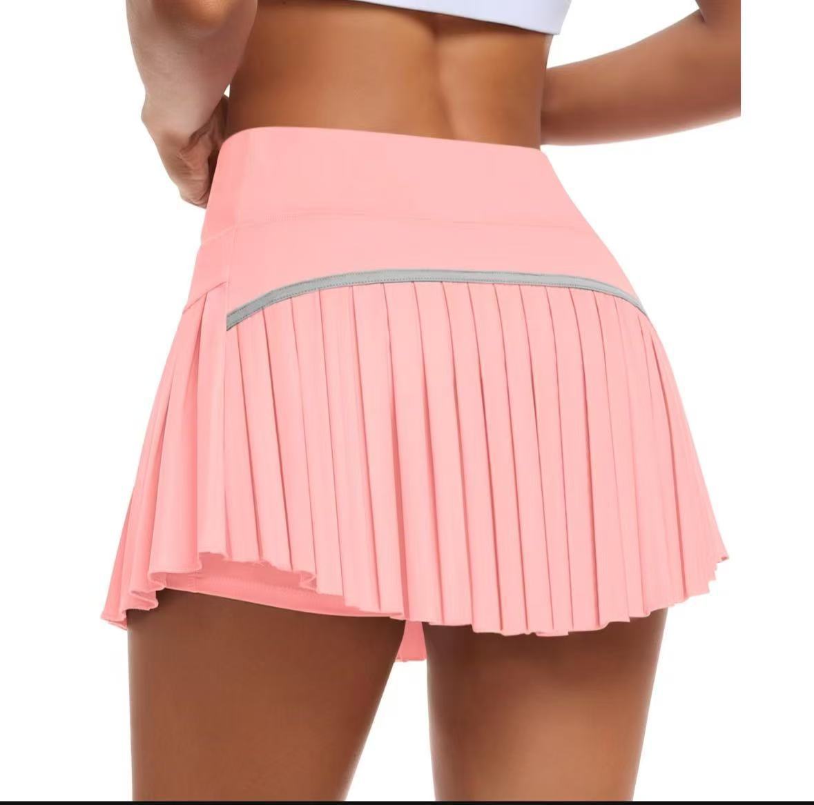 High-Waist Faltenrock mit Anti-Expositions-Design