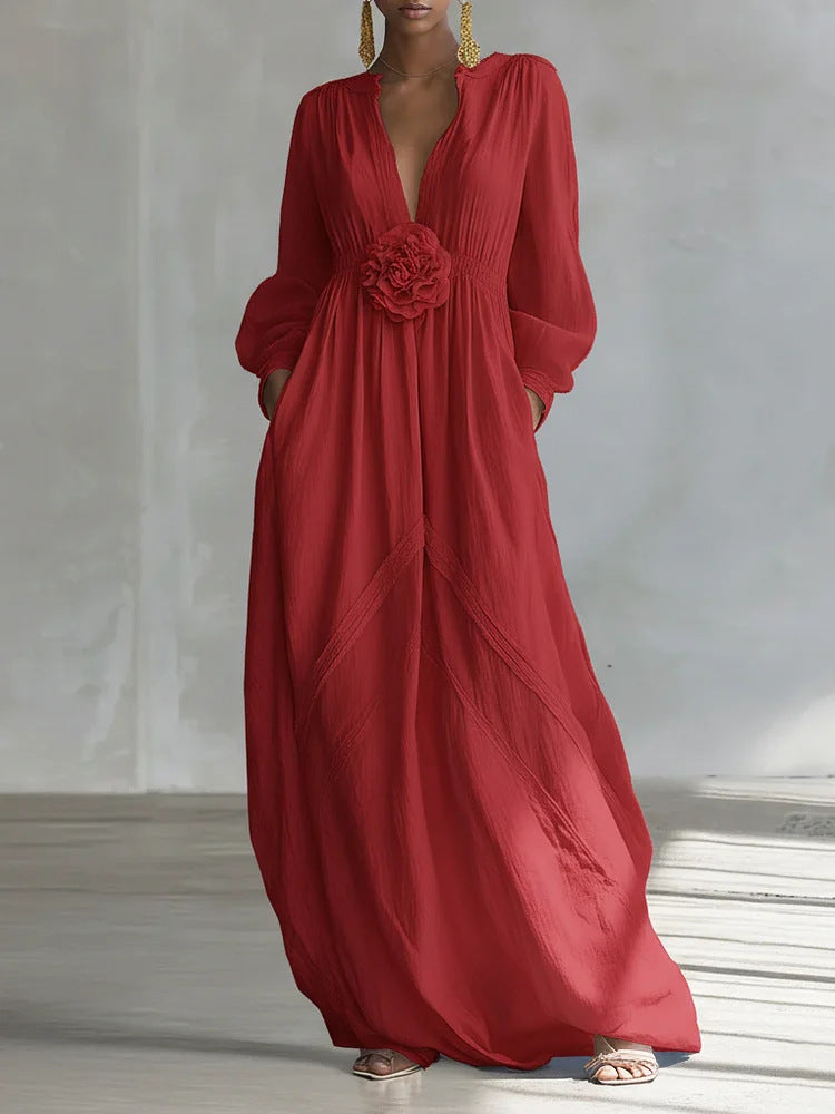 Elegantes Blumenkleid mit 3D-Schnitt – Bild 2 | LuxeStyle