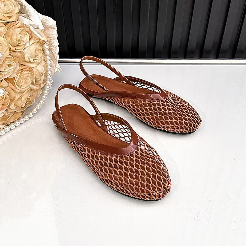 Mesh-Sandalen mit runder Zehenkappe
