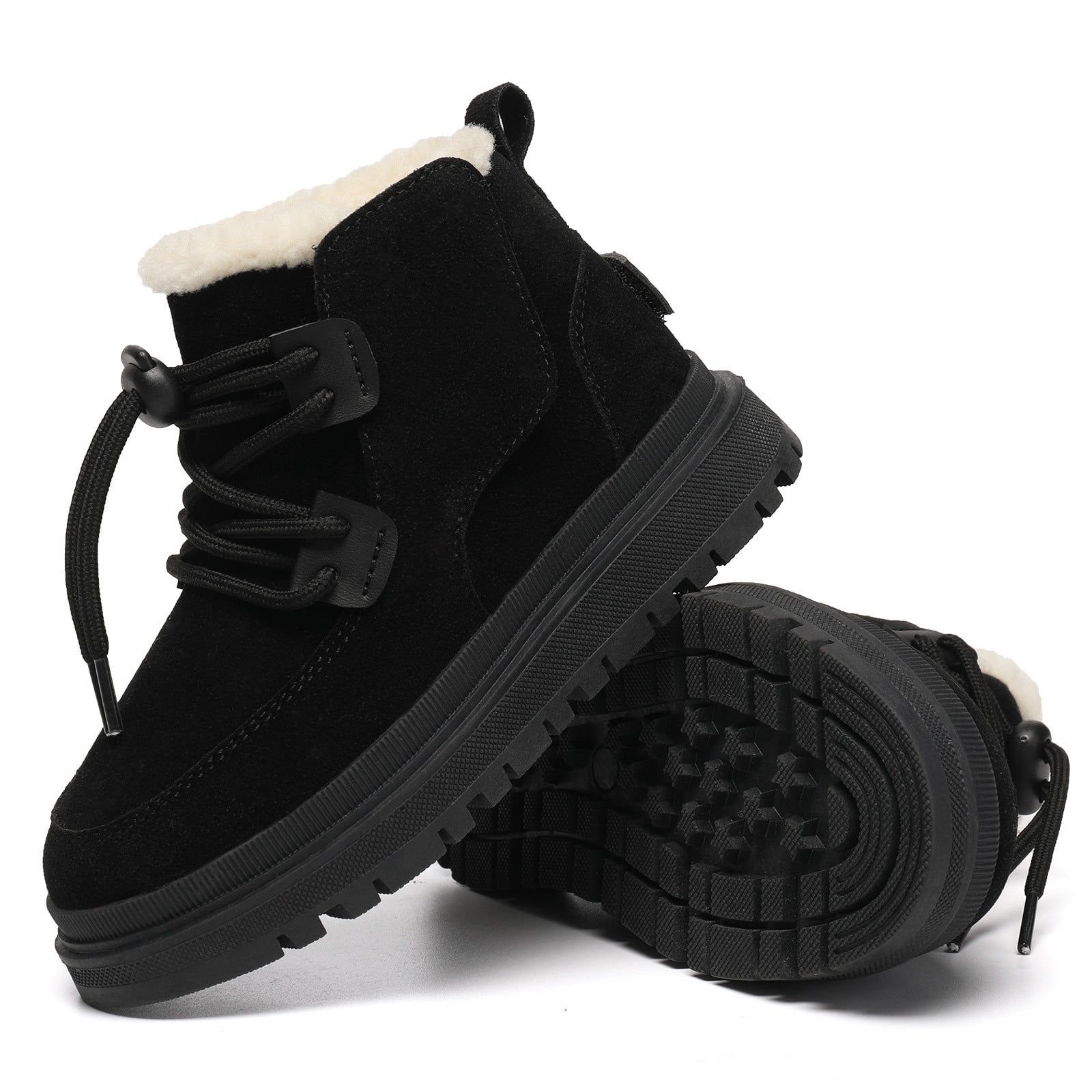 Kinder-Schuhe aus Baumwolle mit Fleecefutter – rutschfeste Outdoor-Sch