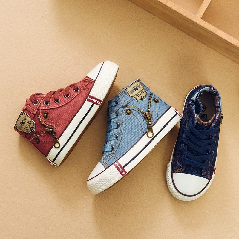 Atmungsaktive Denim-Sneakers für Kinder