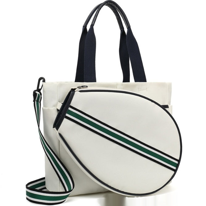 Tennis-Schläger-Tasche Grün/Weinrot – Bild 3 | LuxeStyle