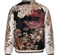 Baseball Bomberjacke mit Drachen- und Tigerstickerei