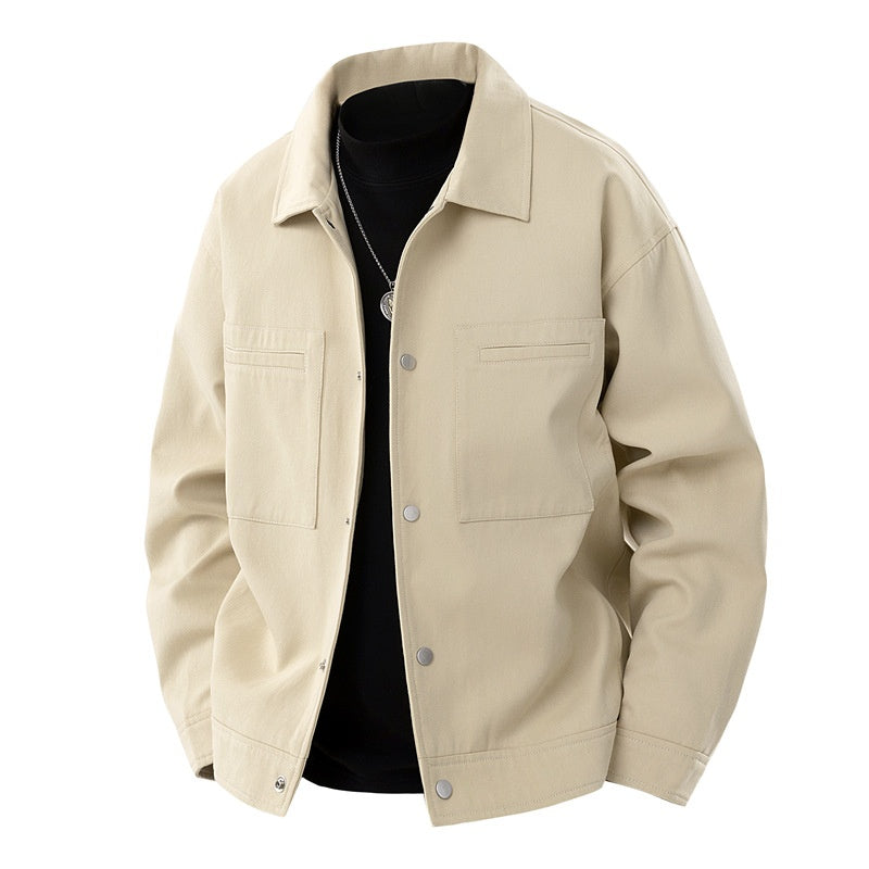 Freizeitjacke mit Revers und geradem Saum