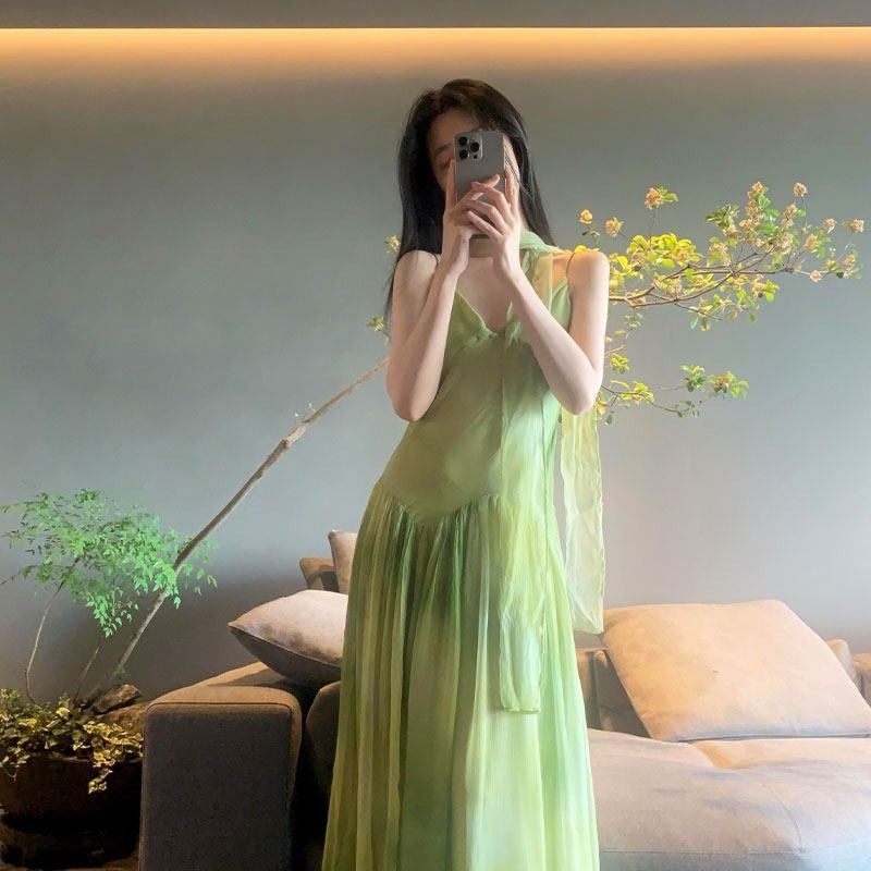 Tie-Dye A-Linien Strickkleid für Damen
