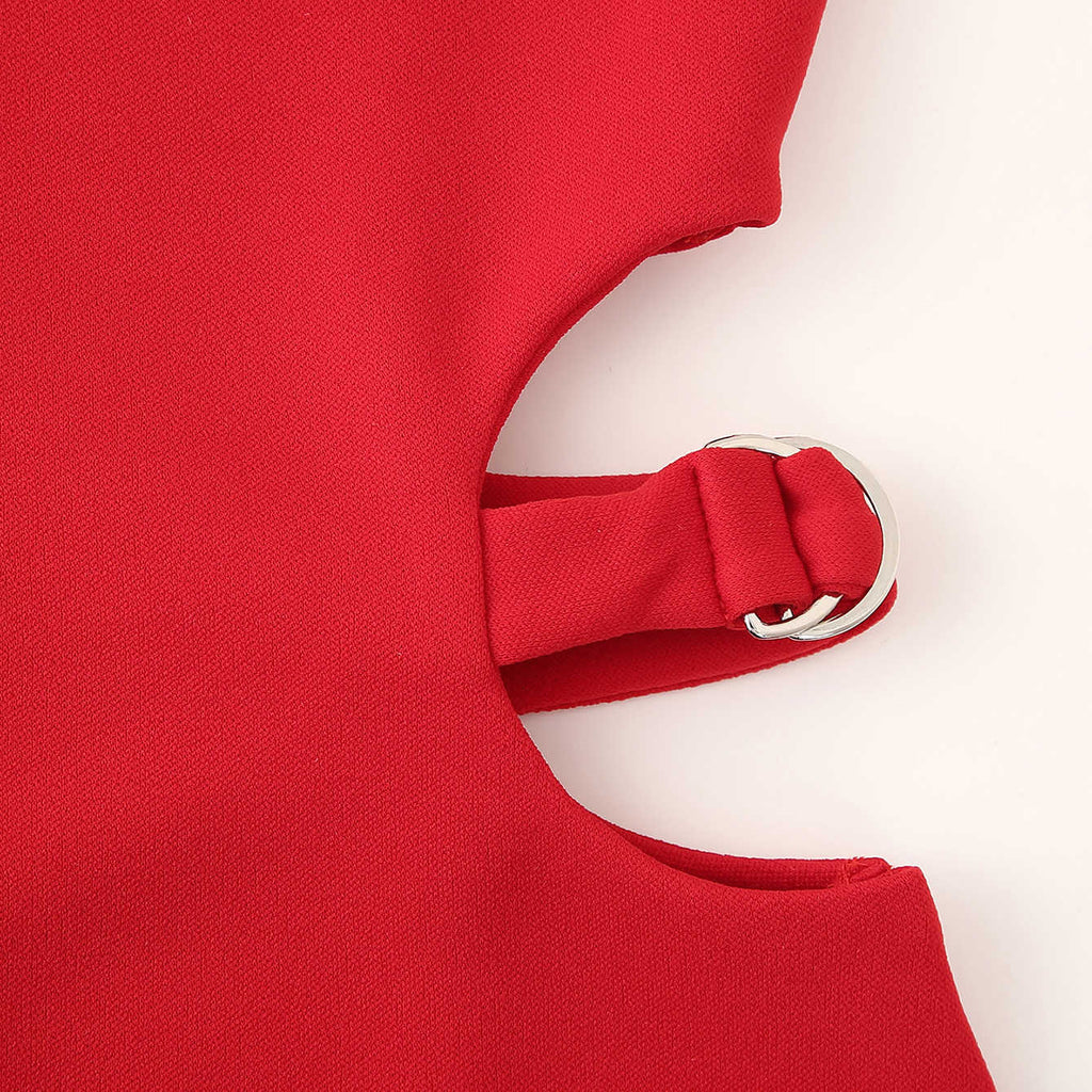 Französisches A-Linien-Kleid mit Lochmuster