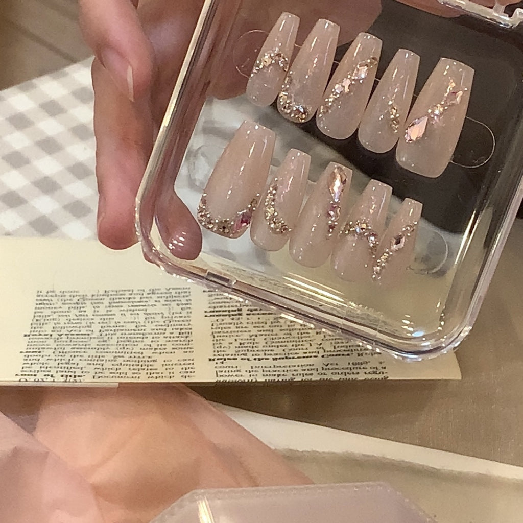 Opal-Look Press-on Nägel mit Herzmuster – Bild 8 | LuxeStyle