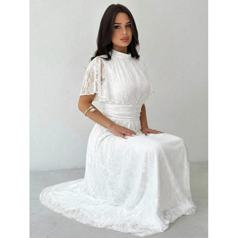 Elegantes A-Linien-Kleid mit Rüschenärmeln