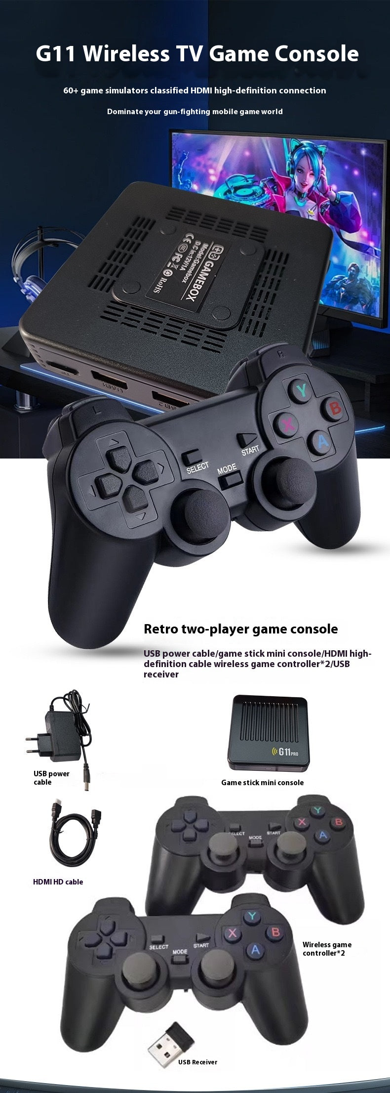 G11 PRO Dual System TV & Retro-Konsole – Ansicht 5