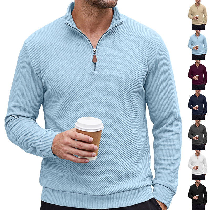 Herren Half-Zip Stehkragen Langarm-Sweatshirt