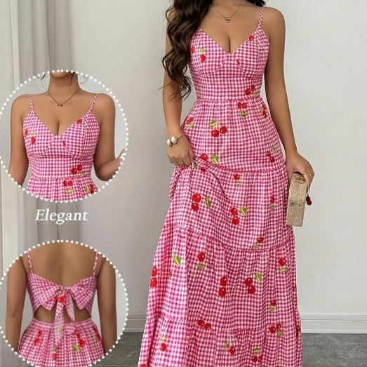 Mehrlagiges Camisole-Kleid mit V-Ausschnitt