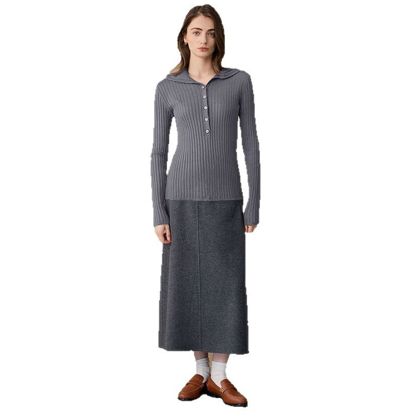 Ribbed Chunky Turtleneck Cashmere Pullover Damen Slim Fit