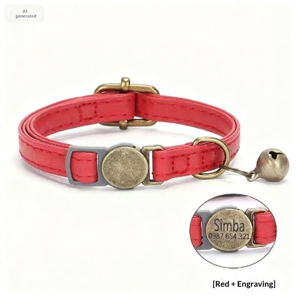 Retro Lederhalsband für Katzen