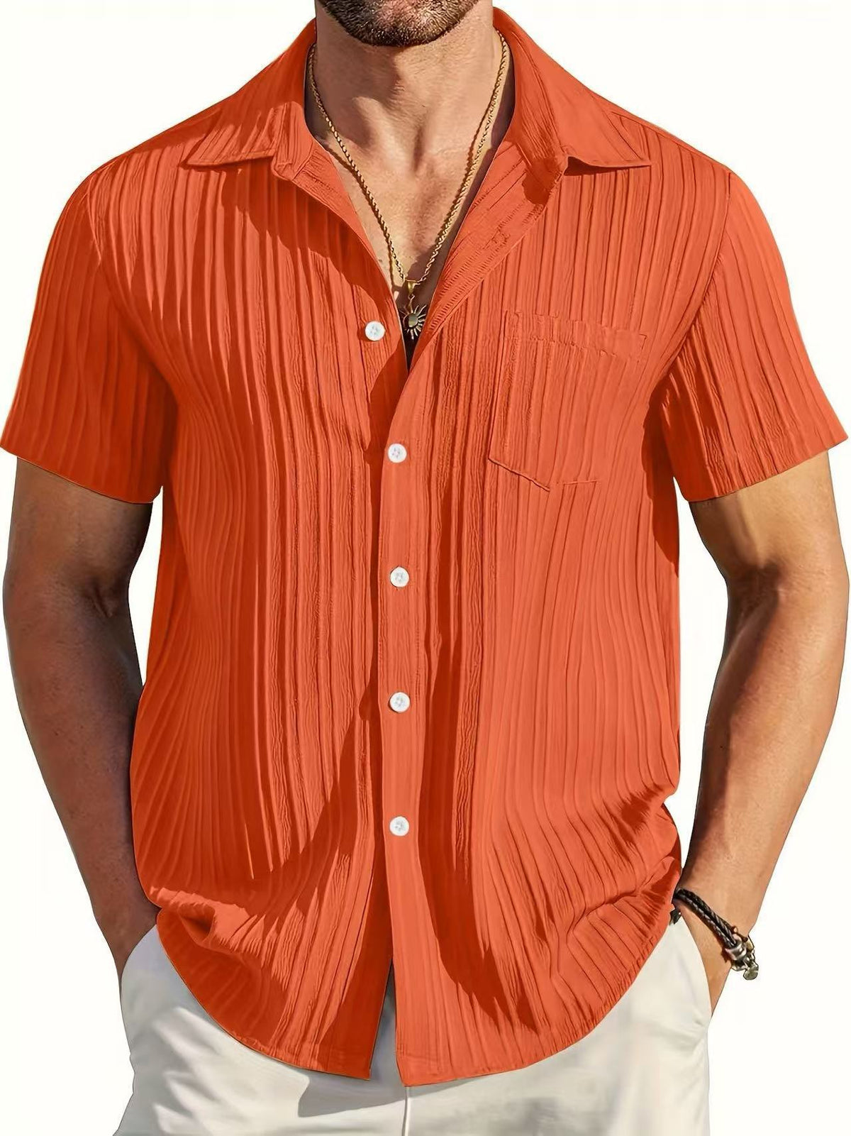 Poloshirt mit Kragen, Kurzarm, einfarbig – Bild 6 | LuxeStyle