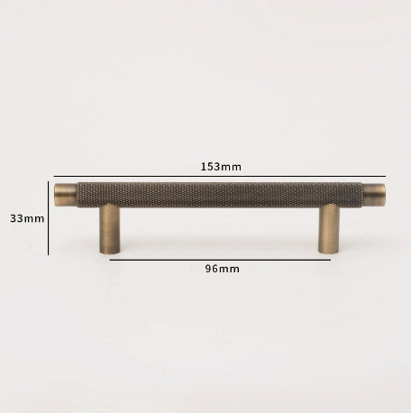 Möbelgriff gerändeltes Gitter Antik Bronze/Messing
